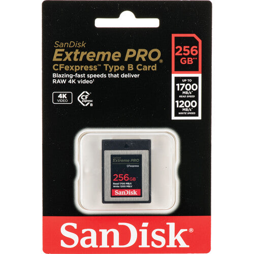 Sandisk Extreme Pro CFexpress typeB 256gb 1700mb/s 1200mb/s