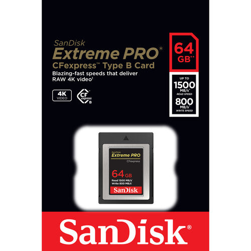 Sandisk Extreme Pro CFexpress typeB 64gb 1500mb/s 800mb/s