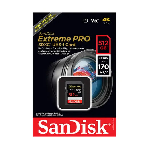 Sandisk Extreme pro sdxc uhs-1 512gb 170mb/s